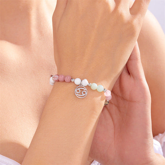 ✨Armband med 12 stjärntecken och pärlor och berlock med astrologiska tecken