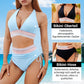 🔥2026 Neuer Typ 48% Rabatt💥Hoch taillierte Bikini-Sets mit Bauchkontrolle und Farbblock-Design👙