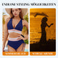 🔥2026 Neuer Typ 48% Rabatt💥Hoch taillierte Bikini-Sets mit Bauchkontrolle und Farbblock-Design👙