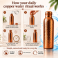 ❄️Summer Fresh com 50% de desconto!💧Garrafa de água premium feita de cobre maciço a 100% – sem plástico e inspirada na Ayurveda