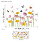 ✨SISTA DAGEN REA 50 % RABATT!💐Färgglad blomsterbukett fönsterdekal🖼️