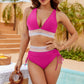 🔥2026 Neuer Typ 48% Rabatt💥Hoch taillierte Bikini-Sets mit Bauchkontrolle und Farbblock-Design👙