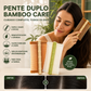 🎋 50% DE DESCONTO! Pente de bambu de dupla face com dentes finos | Elimina piolhos e caspa | Pega ergonómica | Para todos os tipos de cabelo | Para adultos, crianças e animais de estimação 🌿✨