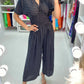 🔥 48% RABATT🔥 Jumpsuit med prickigt tryck och elastisk midja