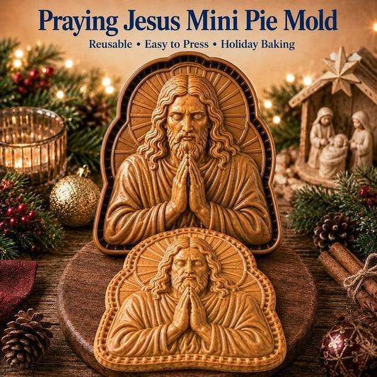 🔥PROMOÇÃO QUENTE: 49% DE DESCONTO✝️ Coleção de mini-formas para tortinhas de Natal com temas de fé e presépio | Formas reutilizáveis com relevo para moldar tortinhas com detalhes como Jesus em oração, o presépio e muito mais🥧✨