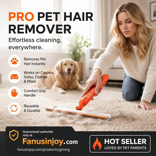 ❄️Summerfresh 50% OFF!🐶Pet Hair Remover for Carpet and Upholstery – Reusable Hair Remover with Metal Edge and Ergonomic Grip