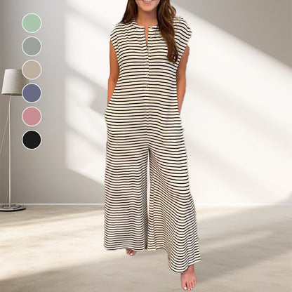 Randig casual jumpsuit för kvinnor