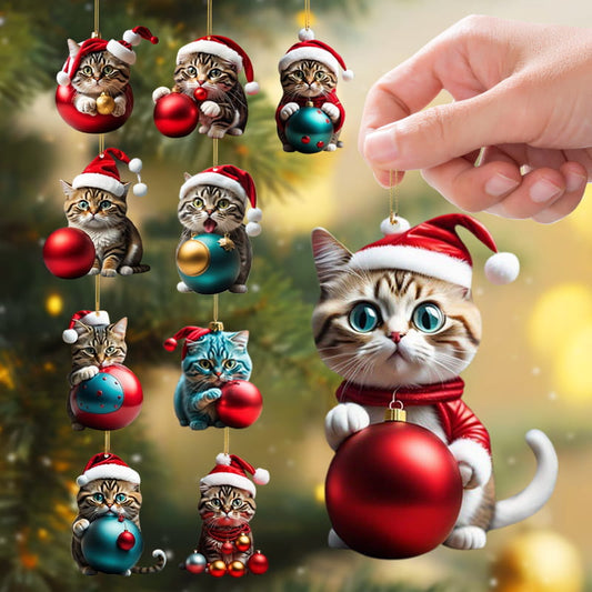 🐱Hängande Kattprydnad för Julgran🎄✨