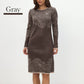 💖Printed Straight Long Sleeve Crew Neck Dress