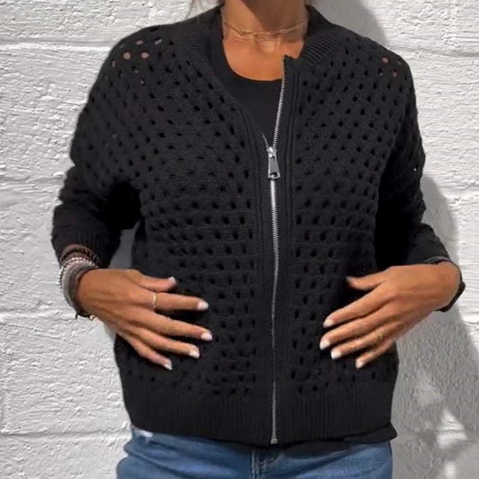 🔥 2026 NYHET! 50% RABATT – Stilsen Knäppt Tröja med Gropbroderi! 🧶💃