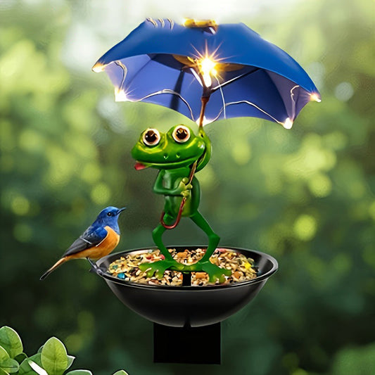 🐸✨ Magisk groddekoration med nattlampa – väderbeständig och söt!