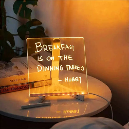🎁 Den perfekta presenten till dem – whiteboard-anslagstavla med LED-utskrift: 7 färger, mjuk belysning och justerbart stativ! ✨