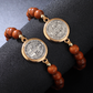 💥Unisex Adjustable Wooden Beads St Benedict Bracelet