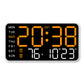 ⏰ Endast nu 49% rabatt!🔥Stor digital väggklocka med LED-display, datum och termometer