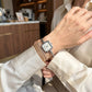 🧭Chic armbandsklocka med öppen manschett med fyrkantig urtavla