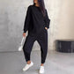 👚👖Set med långärmade sweatshirts och byxor med oregelbunden nederkant för kvinnor