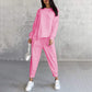 👚👖Set med långärmade sweatshirts och byxor med oregelbunden nederkant för kvinnor