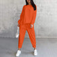 👚👖Set med långärmade sweatshirts och byxor med oregelbunden nederkant för kvinnor