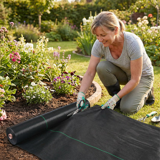 🌿 50% DE DESCONTO AGORA! 🧵 Tela Anti-Ervas Daninhas – Bloqueia a Luz Solar, Respirável e Perfeita para Canteiros de Jardim e Caminhos 📉