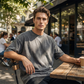 ⚡ Bästsäljare – 49 % rabatt🔥 4-pack T-shirts i lös passform för män: retroinspirerade, tjocka bomullströjor för träning med blekt utseende och lös passform