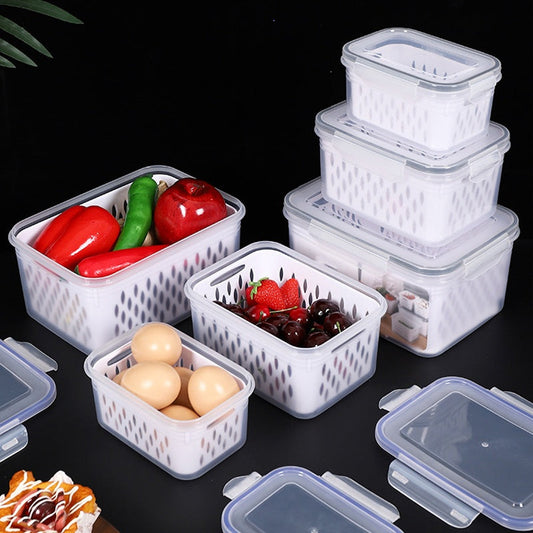 🥡 49% RABATT 💧 | 3-delat Fruktförvaringskärl – Avtagbart Durkslag & Läcksäker Stackdesign