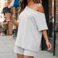 2-delat set med off-shoulder-motiv för kvinnor