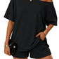 2-delat set med off-shoulder-motiv för kvinnor