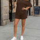 2-delat set med off-shoulder-motiv för kvinnor