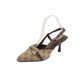 Kvinnors pekade tå Slingback klackar med metallkedja