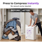 🎒✨🧳Storvaksumförvaringspåse med silverjoner och 3D-komprimeringsteknik – ingen manuell uppblåsning krävs, skyddar mot mögel och fukt