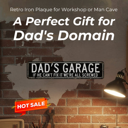 med vår nostalgiska garage skylt! 🔧🚗✨