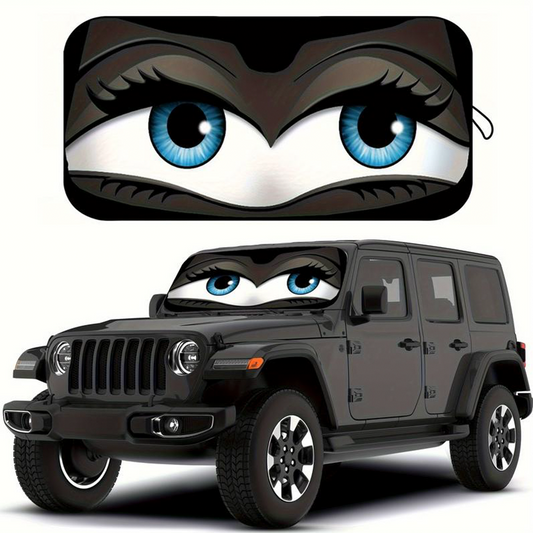 ⏳BEPERKTE OANBOD 49% KOARTING🌞Fun Eye Autosinneskerm 👀☀️ – UV-blok, aluminiumfolie, opklapber, 130×70 sm