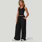 👗 49% RABATT ✨ | 2-delat Set – Halterneck Topp & Vida Byxor