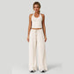 👗 49% RABATT ✨ | 2-delat Set – Halterneck Topp & Vida Byxor