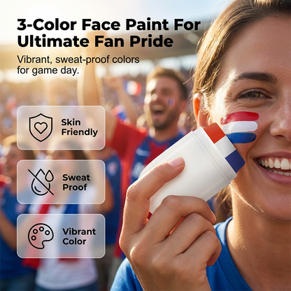 3-kleurige flagge-gesichtsferve-stok foar it WK