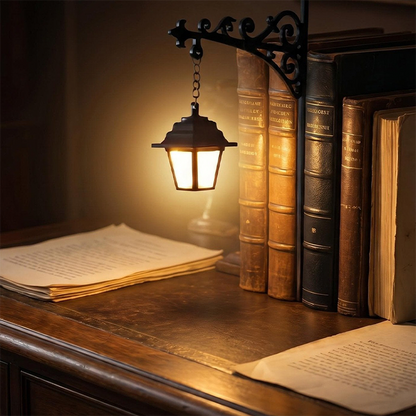 🥳PROMOÇÃO IMPERDÍVEL DE 2026🥳✨Suportes para livros em forma de candeeiro de rua retro em miniatura