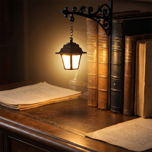 🥳PROMOÇÃO IMPERDÍVEL DE 2026🥳✨Suportes para livros em forma de candeeiro de rua retro em miniatura