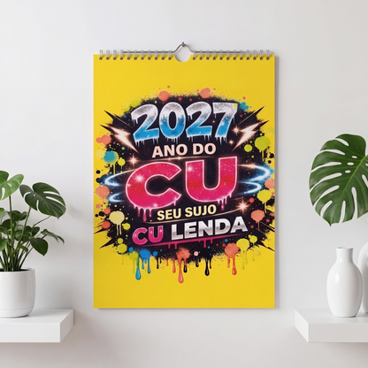 Calendário de parede com graffiti divertido