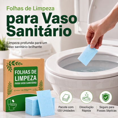 Folhas de limpeza para vaso sanitário de dissolução rápida