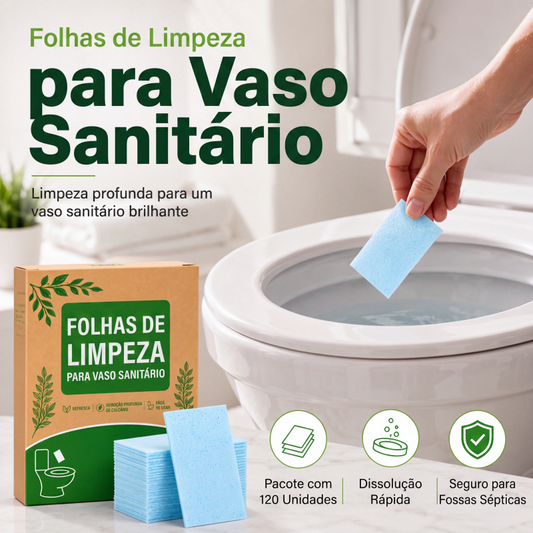 Folhas de limpeza para vaso sanitário de dissolução rápida