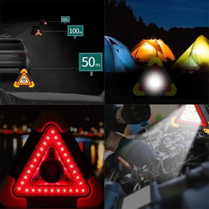🚗Grande promoção especial – 50% de desconto🆘Luz de emergência solar triangular 3 em 1 para a berma da estrada✨