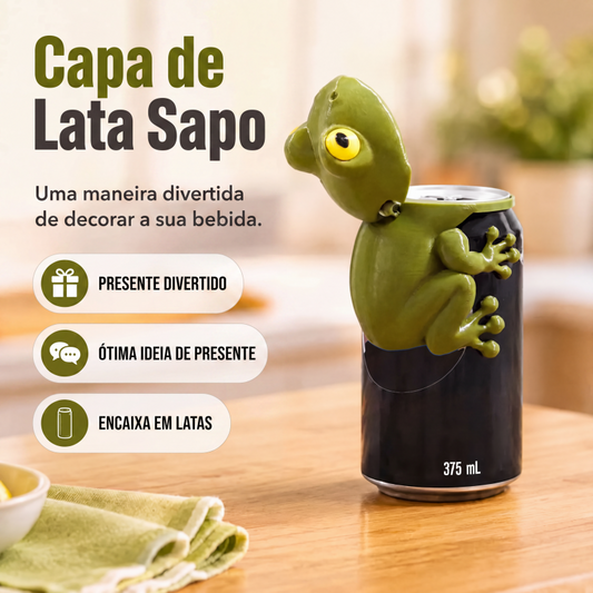 Adornamento fofo de sapo para lata