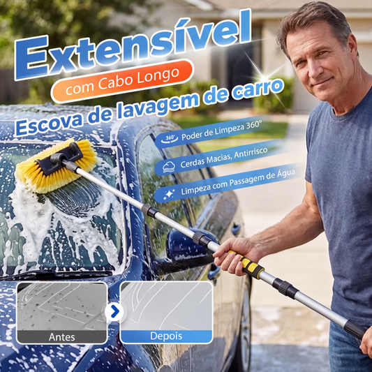 Escova de lavagem de carro extensível com cabo longo