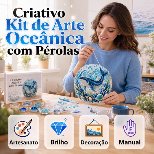Placa de parede para pintura de pérolas do oceano DIY