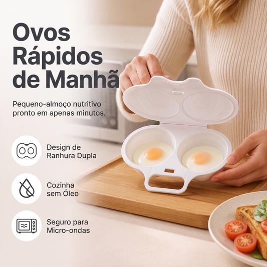 ⏳ VOLTA AO PREÇO NORMAL EM BREVE ⚡ OFERTA RELÂMPAGO 2026 – SÓ HOJE! Cozinhador de ovos para micro-ondas com dupla cavidade
