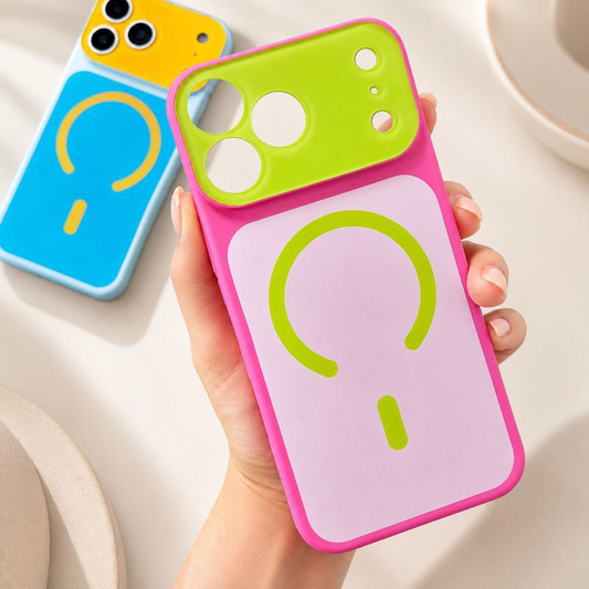 Capa de celular magnética de cores contrastantes