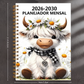 🕒 SÓ HOJE / CONTAGEM REGRESSIVA DE 24H🥰 Planejador Mensal 2026-2030 com Vaca Highland Fofa