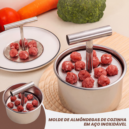 🎈 PROMOÇÃO POR TEMPO LIMITADO – IMPERDÍVEL✨ Molde de aço inoxidável para almôndegas de cozinha