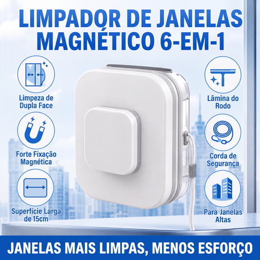 💥Promoção Quente 50% DE DESCONTO💞– Limpador de Janelas Magnético Chicssleek® 6 em 1: ação dupla, segurança total, resultados impecáveis desde a primeira passada🧲 🛒
