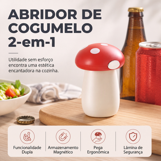 Abridor de Garrafas Magnético de Cogumelo Fofo